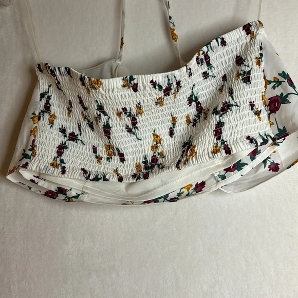 Leith women's front tie floral halter crop top size medium - Picture 5 of 7